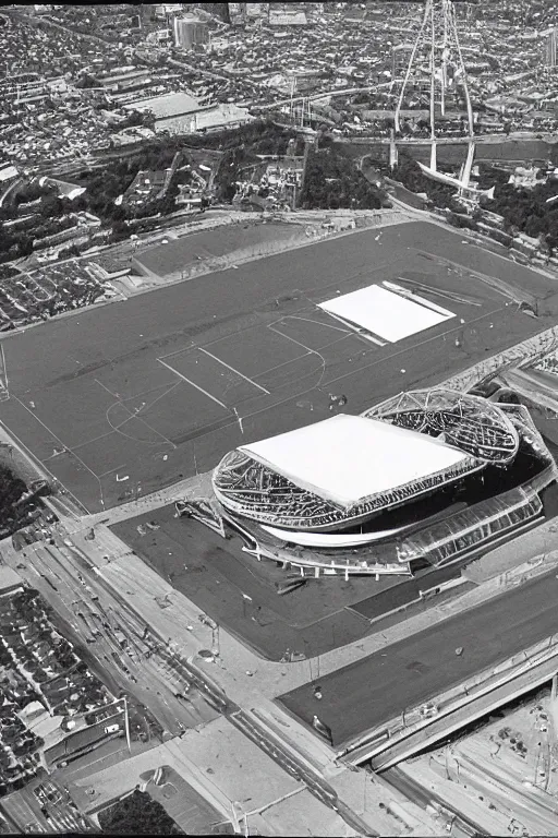 Prompt: olympic stadium, montreal, 1 9 7 6