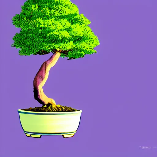 Image similar to bonsai lilac! tree but minimalistic concept art by frank stella gilleard james whalen tom, colorful, soft light, trending on artstation, minimalism