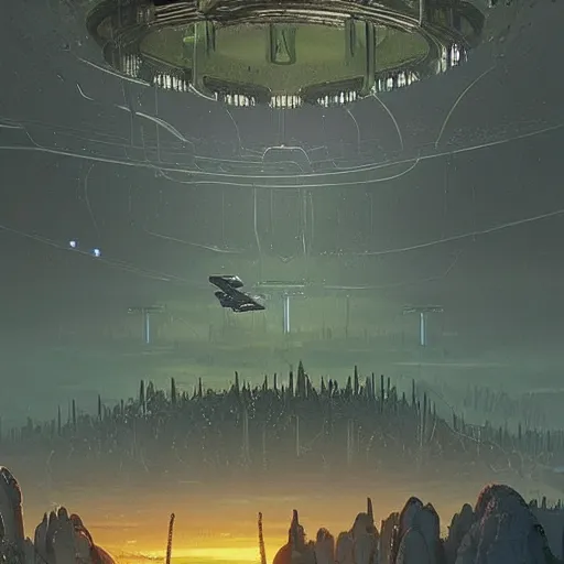 Image similar to halo ring from the game halo, simon stalenhag