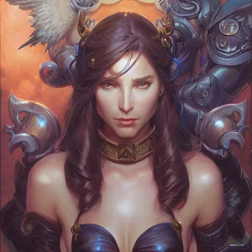 Prompt: caitlyn from league of legends, fantasy art by donato giancola and greg rutkowski, symmetry!!