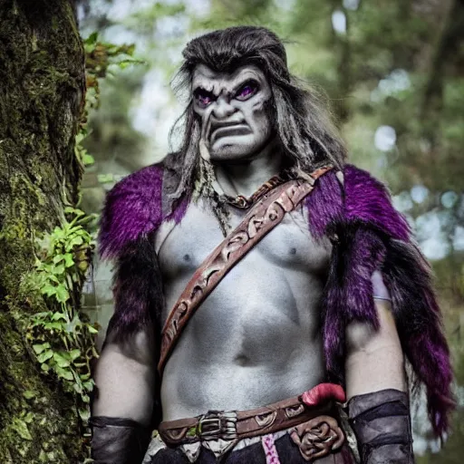 Prompt: a half-orc, today's featured fantasy photography