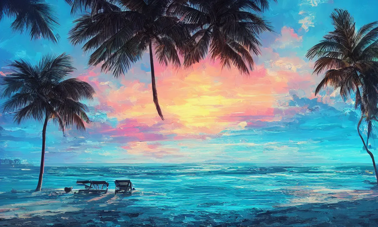 Prompt: paradise beach by alena aenami artworks in 4 k