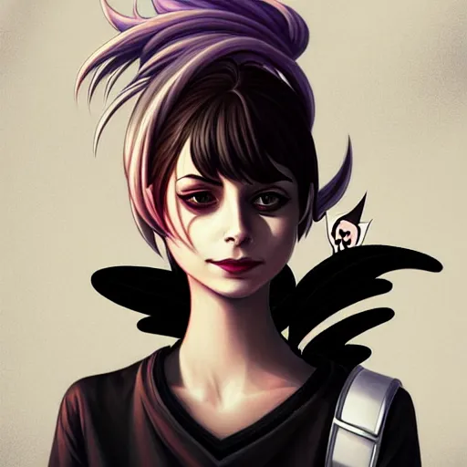 Image similar to a portrait of a beautiful willa holland as a punk, art by lois van baarle and loish and ross tran and rossdraws and sam yang and samdoesarts and artgerm, digital art, highly detailed, intricate, sharp focus, trending on artstation hq, deviantart, unreal engine 5, 4 k uhd image