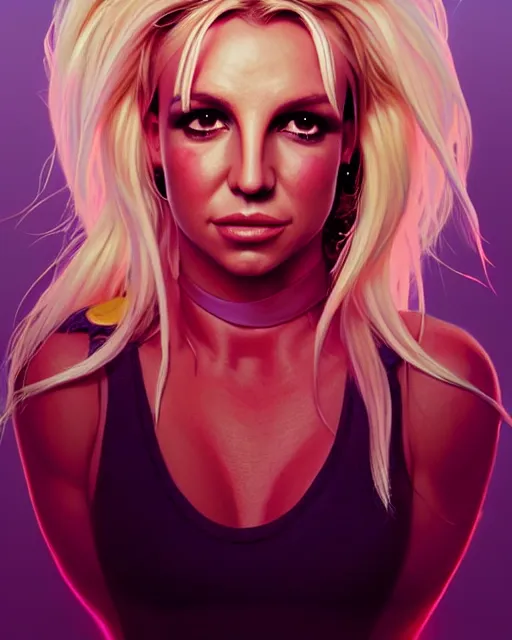 Image similar to highly detailed vfx portrait of britney spears by stephen bliss, chalk, unrealengine, greg rutkowski, loish, rhads, beeple, chalk, makoto shinkai and lois van baarle, ilya kuvshinov, rossdraws, tom bagshaw, basil gogos