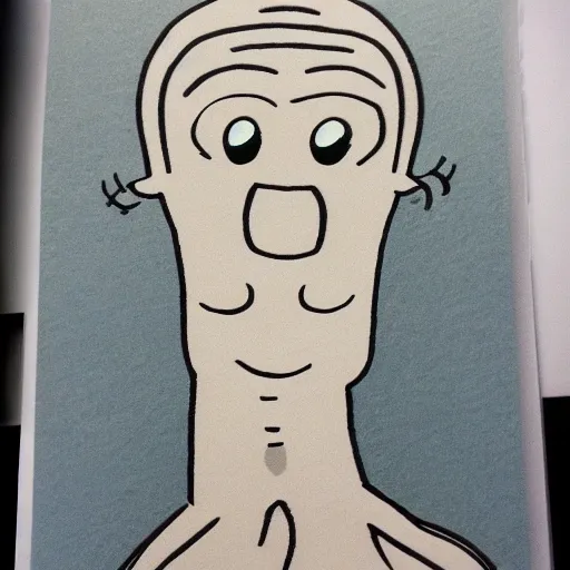 Image similar to handsome squidward, male, detailed