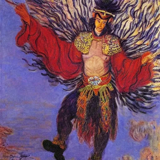 Image similar to The monkey king of China, Journey to the west, Claude Monet