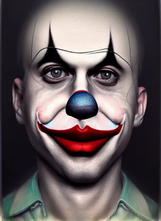 Prompt: polaroid selfie of clown influencer, diaphanous, render, octane, detailed, award winning photography, masterpiece, dark backround, highly detailed, digital illustration, trending in artstation, modern painting, smooth, sharp focus, intricate