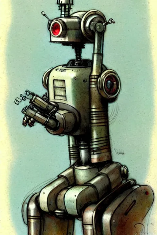 Prompt: (((((1950s robot science . muted colors.))))) by Jean-Baptiste Monge !!!!!!!!!!!!!!!!!!!!!!!!!!!