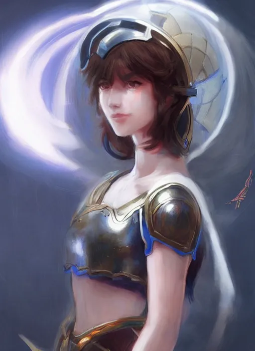 Image similar to portrait of an ancient greek character in armor with glowing eyes, by ilya kuvshinov, by thomas lawrence, by bayard wu, trending on artstation, masterpiece