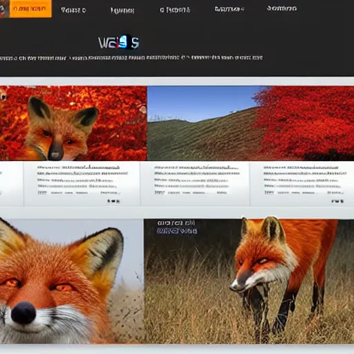 Image similar to web site home page template themed to foxes