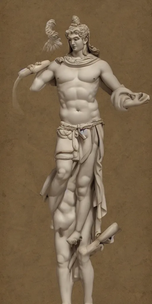 Image similar to an original greek god in the style of yangtian li