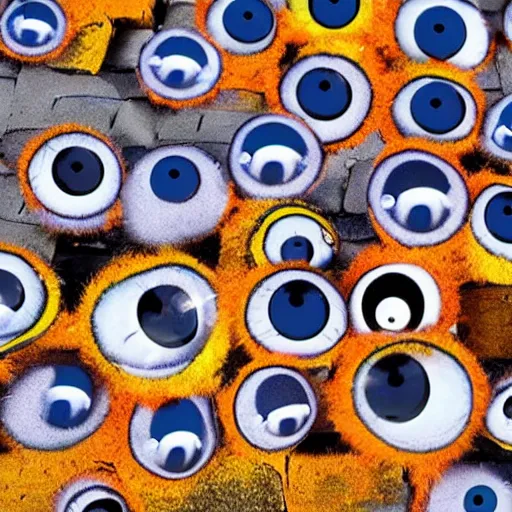 Image similar to rock wearing googly eyes on rooftop, vivid colors, realistic photo, environmental lighting, award - winning masterpiece photograph, cinematic view