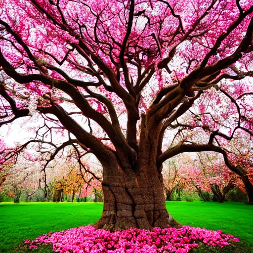 Prompt: a large tree with doughnut flowers, bold natural colors, national geographic photography, masterpiece, 8 k, raw, unedited, symmetrical balance