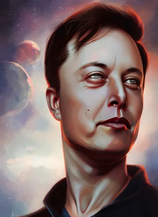 Image similar to ( ( ( portrait of elon musk ) ) ) by charlie bowater, spacex, mars mission,