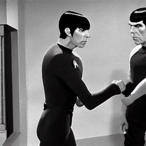 Prompt: spock and zues thumb war