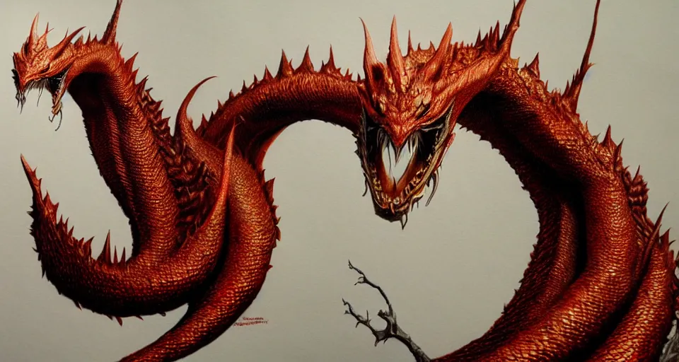 Image similar to Smaug, realistic artwork on artstation, highly detailed