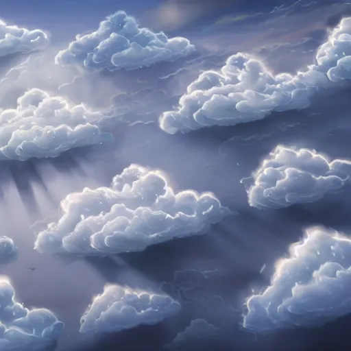 Prompt: epic floating cloud city in the sky, highly detailed digital illustration, hyper realistic, mesmerizing, 4k, HD