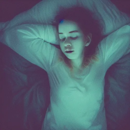 Image similar to ghost girl in bed at night