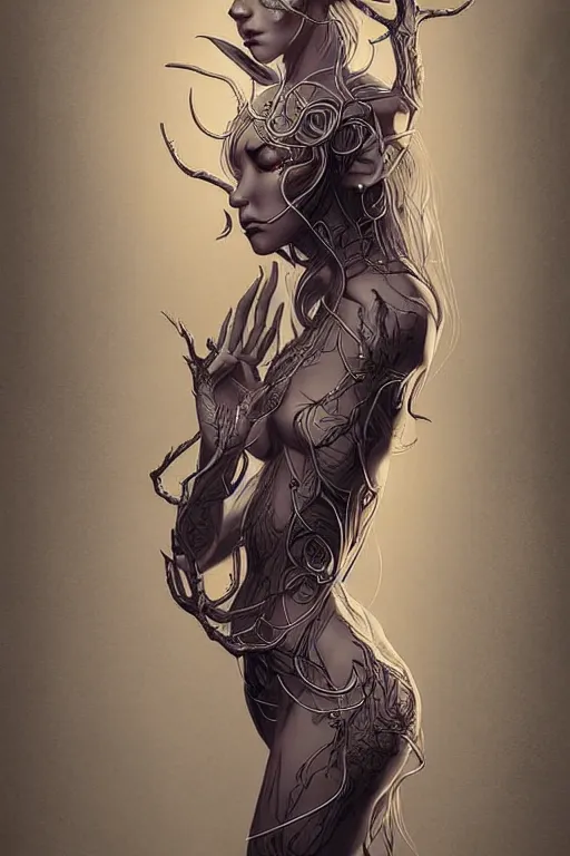 Image similar to digital art, centered full body , elven ,intricate, veins, by James Jean and by artgerm , ultradetailed, charachter design, concept art, trending on artstation,