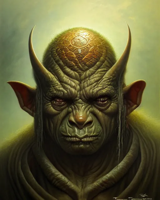 Prompt: a detailed portrait of an orc by tomasz alen kopera and peter mohrbacher