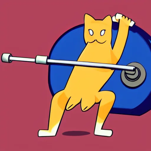 Image similar to an anthropomorphic cat lifting weights at a gym