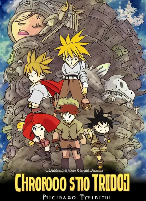 Image similar to chrono trigger in the style of studio ghibli