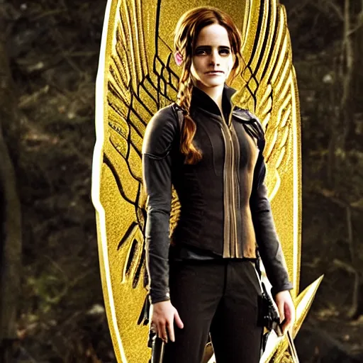 Prompt: still of emma watson in the hunger games