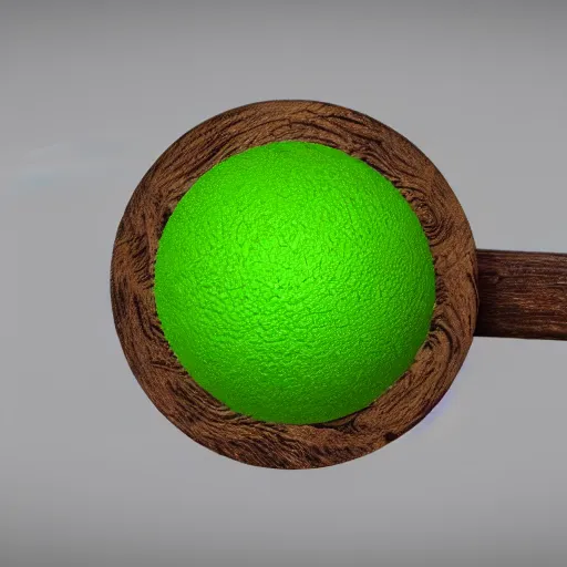 Image similar to wood cane with green slime on it, octane render