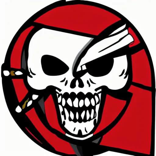 Prompt: assassin jolly roger, game logo