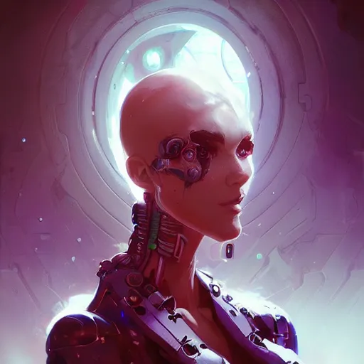 Image similar to portrait of a beautiful cybernetic vampiress, cyberpunk concept art by pete mohrbacher and artgerm and wlop and greg rutkowski and deathburger, digital art, highly detailed, intricate, sci-fi, sharp focus, Trending on Artstation HQ, deviantart, unreal engine 5, 4K UHD image