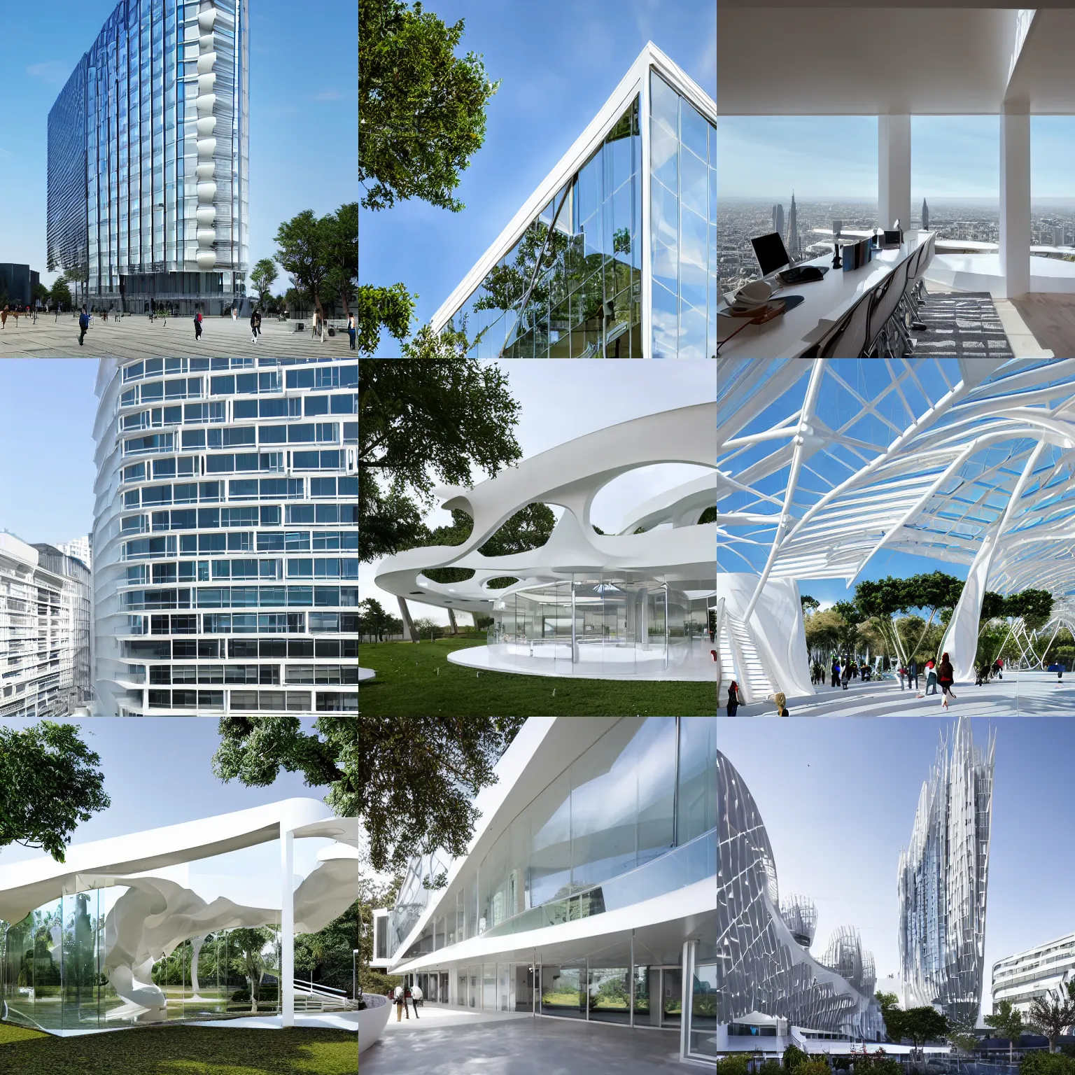 Prompt: architecture looks like a gazelle, beautifully bright white, 8k, ultra detailed, ultra realistic, glass, canopies, inspiring, crescendo, modern hive