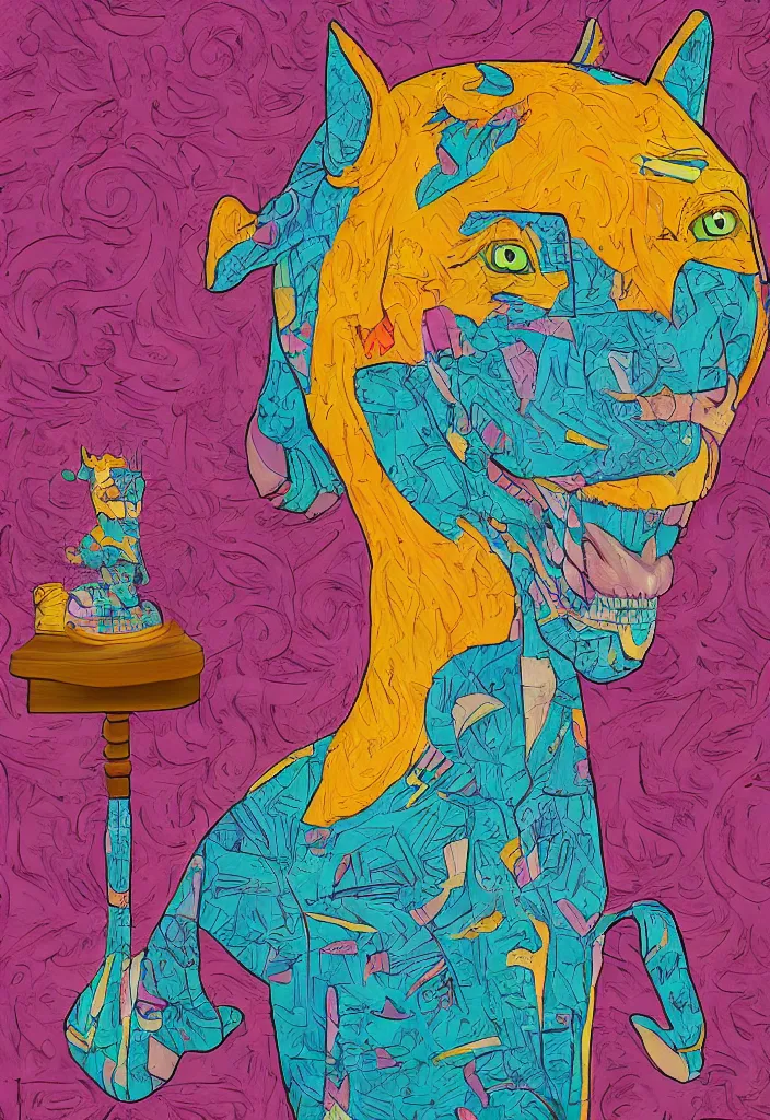 Image similar to portrait of bojack horseman, award winning hyper detailed outsider art