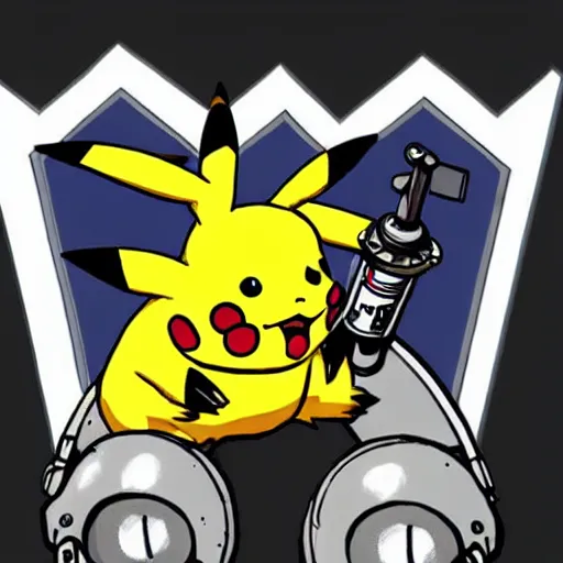 Prompt: pikachu in space marine power armor from warhammer 4 0 k