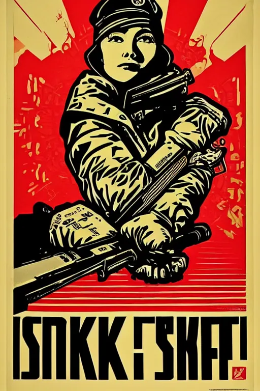 Image similar to strike while the iron is hot propaganda screen printing poster, art style wwii posters, shepard fairey, obey, street art, iconic, masterpiece, ornate and hyper detailed