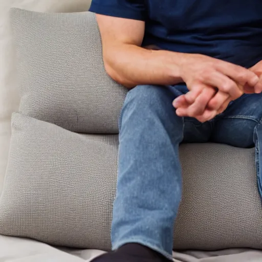 Image similar to man having bowl movement on own pillow