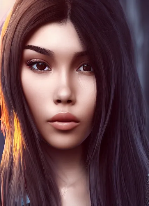 Image similar to Madison Beer as a video game character, digital art, unreal engine, unreal engine render, blender render, render, 4k, coherent