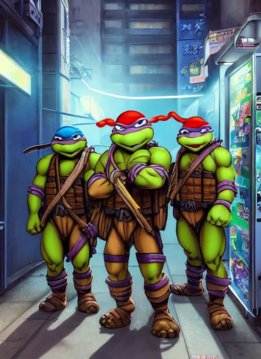 cartoon teenage mutant ninja turtles, standing in | Stable Diffusion ...