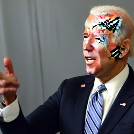 Image similar to joe biden making the creepiest face