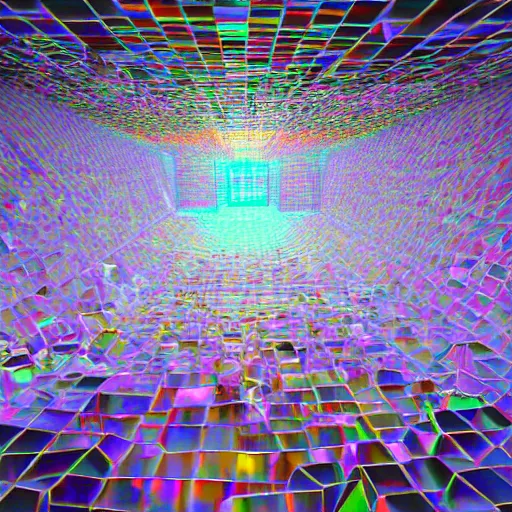 Image similar to City on Prism World, city inside of a giant crystal, city made of prism shaped translucent crystals, PBR, digital 3d art, concept art