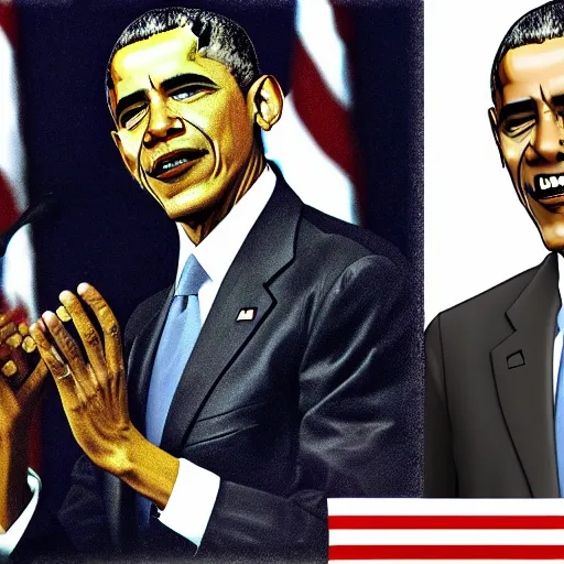 Image similar to Barrack Obama in the style of Junji Ito