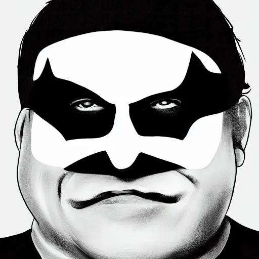 Image similar to concept art of danny devito as batman, digital art