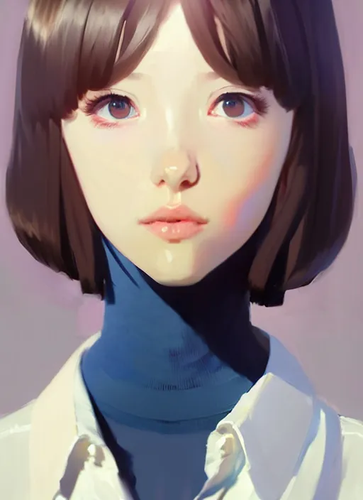 Image similar to full body beautiful and cute and aesthetic school girl greeting, very slightly smiling, wave a hand at the camera, perfect face, symmetric eyes, sharp focus, specular reflection, occlusion shadow, artstation, by ilya kuvshinov and jeremy lipking, light novel cover art, 3 d epic illustrations, symmetric body