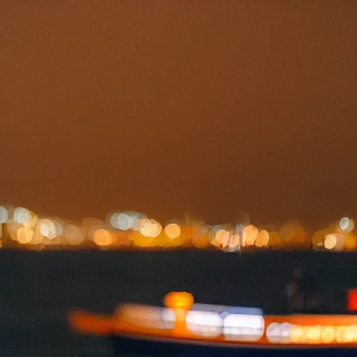 Prompt: high quality photo of Umibozu the japanese sea monster scary foggy night at sea boat next to it , photography 4k, f1.8 anamorphic, bokeh, 4k, Canon,