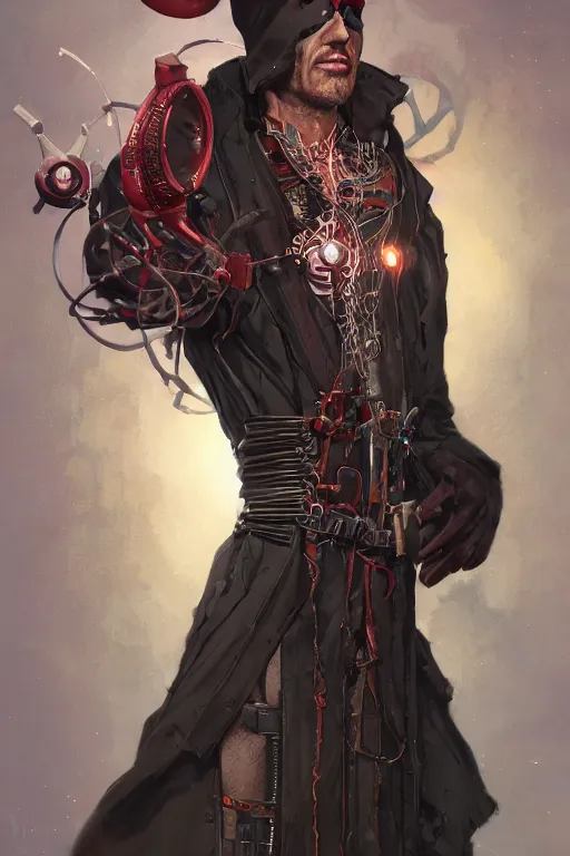 Image similar to portrait of the thallium clockwork wanderer wearing bloodspine (robe) by artgerm and Craig Mullins, James Jean, Andrey Ryabovichev, Mark Simonetti and Peter Morbacher 16k