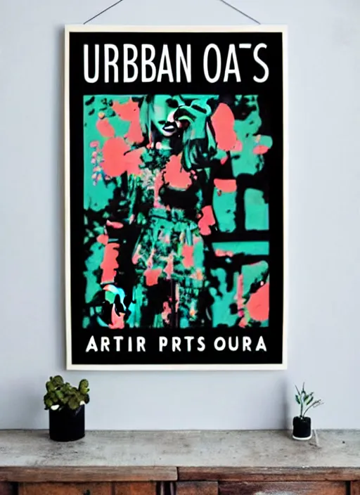 Prompt: urban outfitters art poster