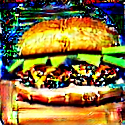 Image similar to a cat / burger hybrid, with fries, volumetric lighting, 4 k