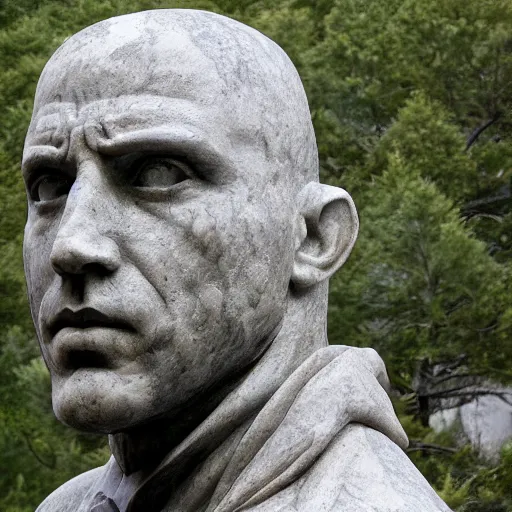 Prompt: marble statue of joe rogan, outdoors