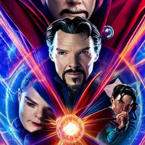 Prompt: Doctor Strange teams up with a mysterious teenage girl from his dreams who can travel across multiverses, to battle multiple threats, including other-universe versions of himself, which threaten to wipe out millions across the multiverse. They seek help from Wanda the Scarlet Witch, Wong and others.