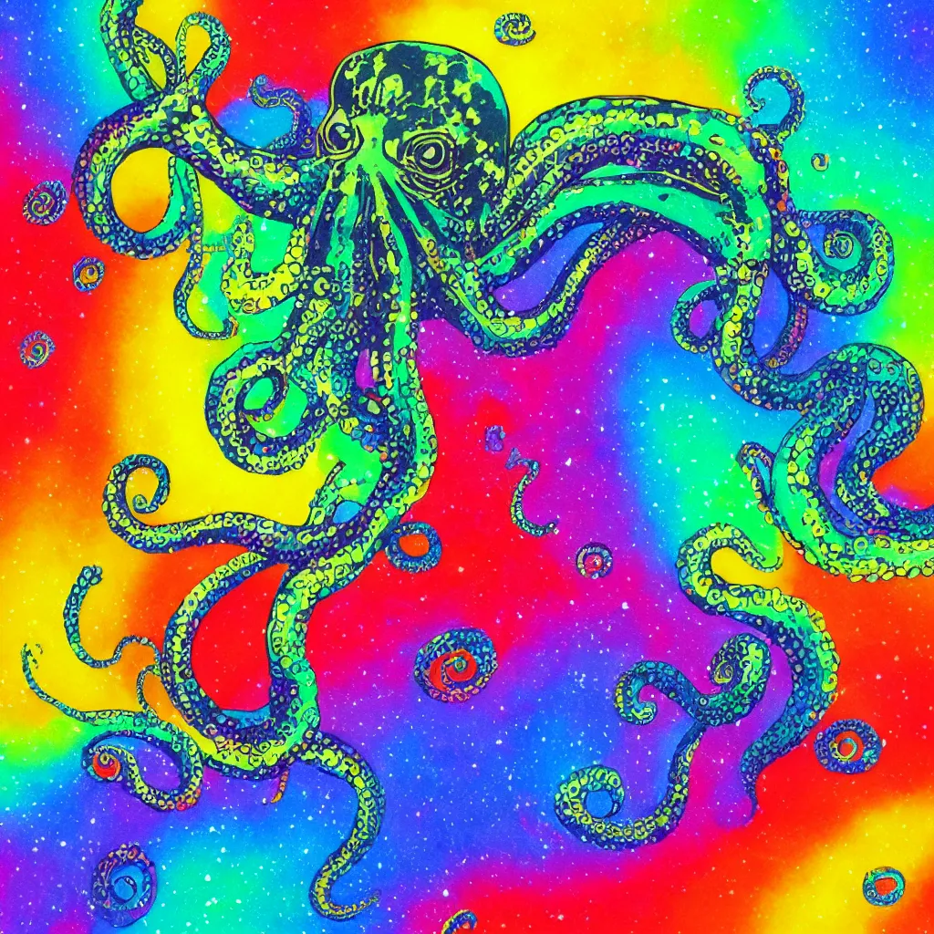 Image similar to rainbow cosmic octopus