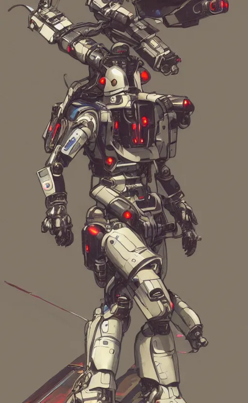 Image similar to full body concept art of a mech space samurai with jet pack and thin mech wings, hovers above ground, dust swirls under him, realistic, cinematic, atmospheric, sci - fi movie character, octane render, by moebius, alphonse mucha, roger deakins, masamune shirow